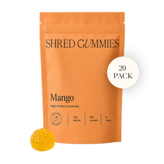 Shred Mango Protein Gummies | 17g Protein • 100 Calories • Zero Sugar (20 pouches)