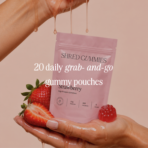 Shred Strawberry Protein Gummies | 17g Protein • 100 Calories • Zero Sugar (20 pouches)