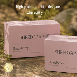 Shred Strawberry Protein Gummies | 17g Protein • 100 Calories • Zero Sugar (20 pouches)